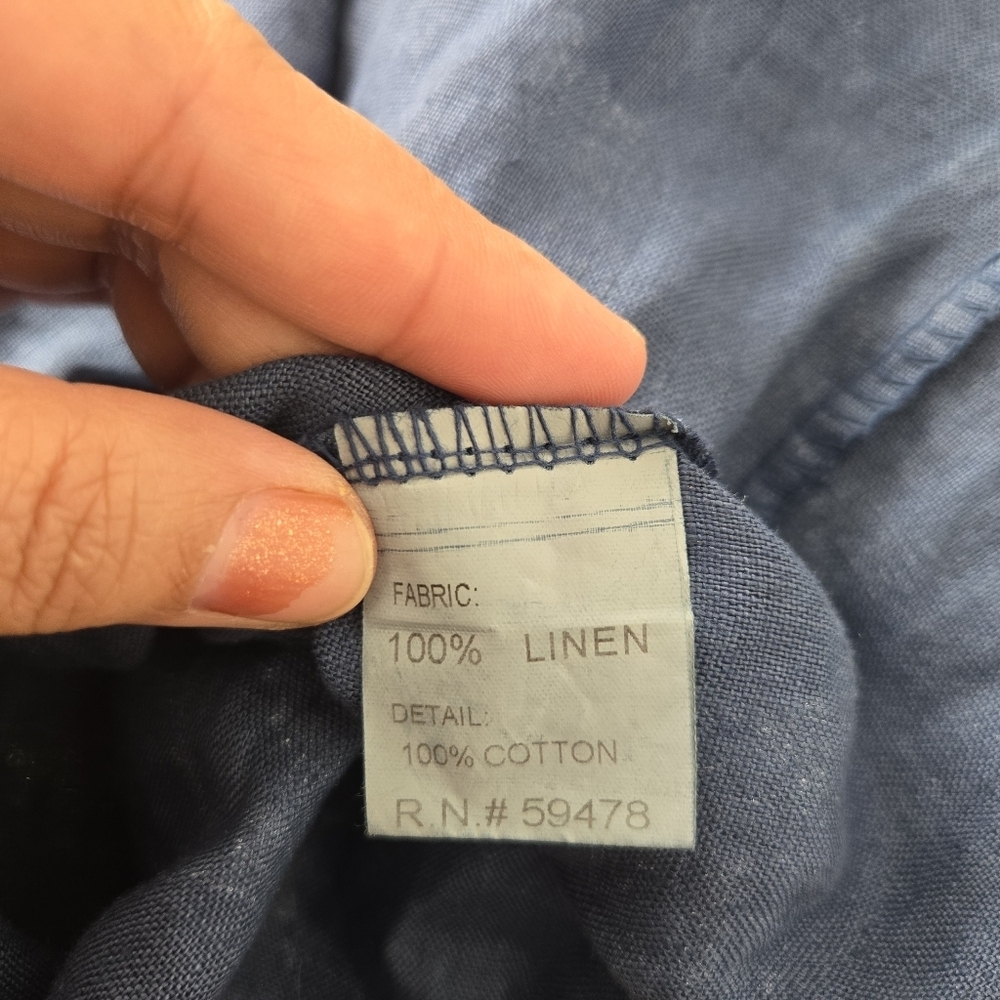 Bellambra Italy Navy Blue Linen  Dress Size S - Picture 5 of 6